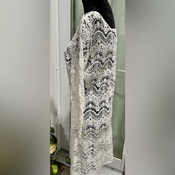 Lauren, Ralph Lauren dress size large crochet, off-white see-through classy, - Picture 4 of 9